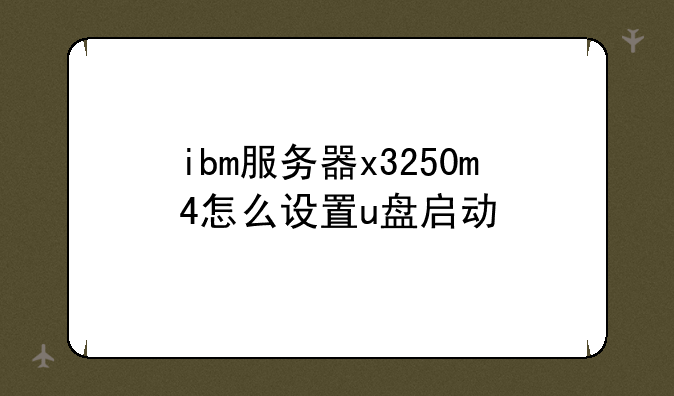 ibm服务器x3250m4怎么设置u盘启动