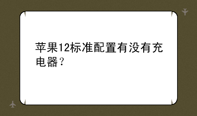 苹果12标准配置有没有充电器？