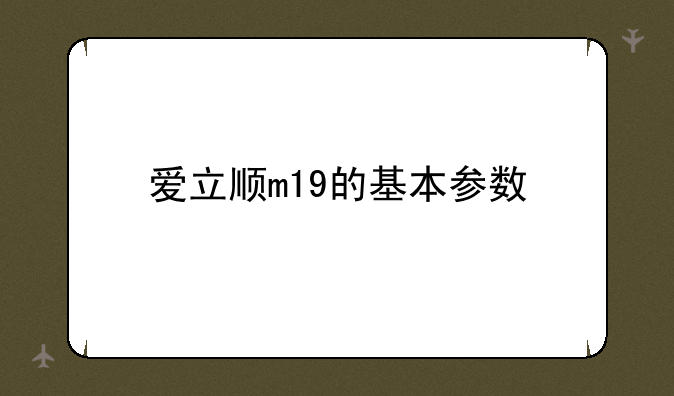爱立顺m19的基本参数