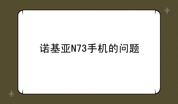 诺基亚N73手机的问题