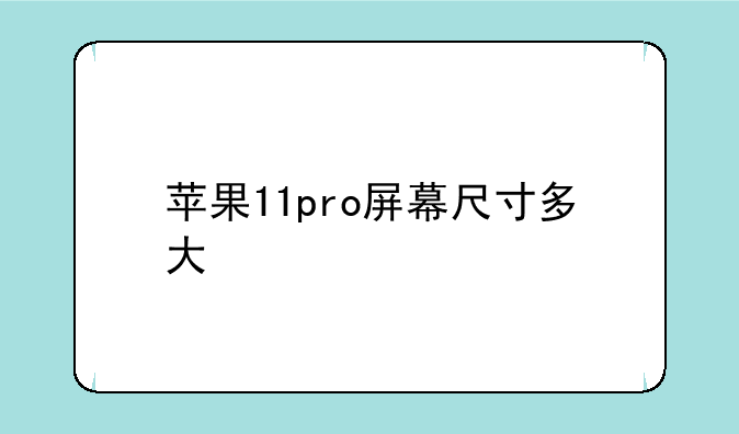 苹果11pro屏幕尺寸多大