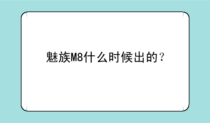 魅族M8什么时候出的？