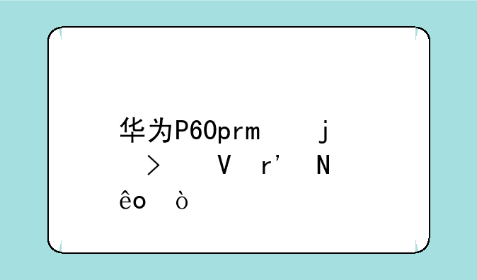 华为P60pro的参数有哪些？