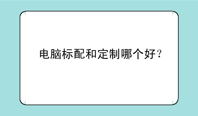 电脑标配和定制哪个好？