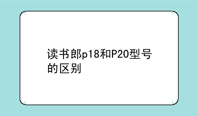 读书郎p18和P20型号的区别