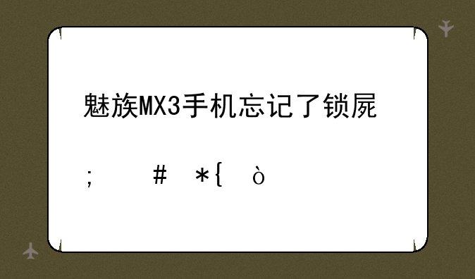 魅族MX3手机忘记了锁屏密码该怎么办？