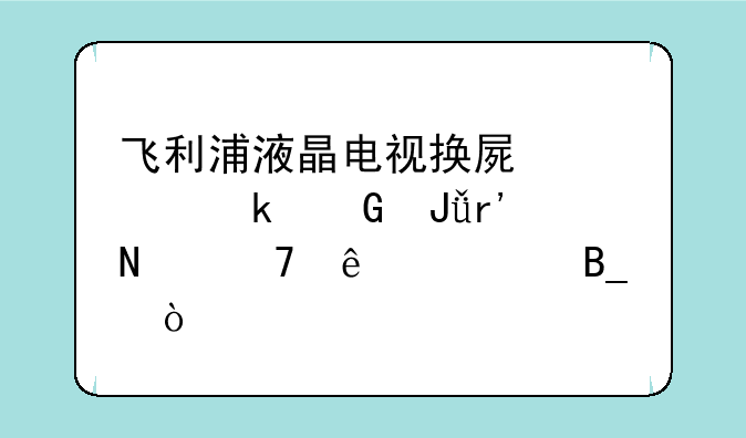 飞利浦液晶电视换屏要多少钱有哪位了解吗？