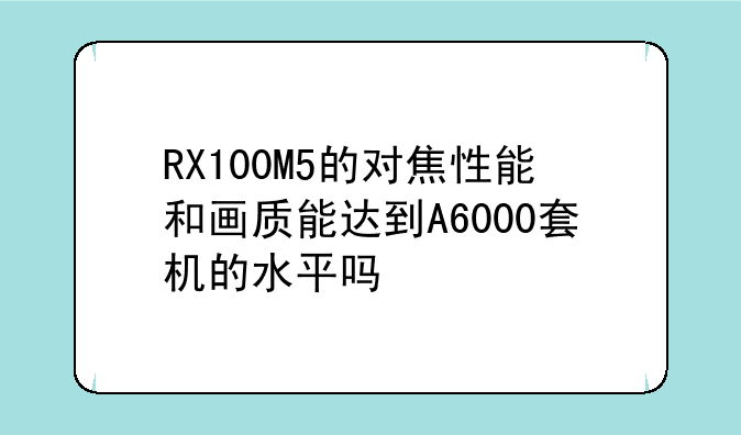RX100M5的对焦性能和画质能达到A6000套机的水平吗