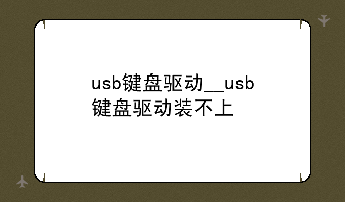usb键盘驱动__usb键盘驱动装不上