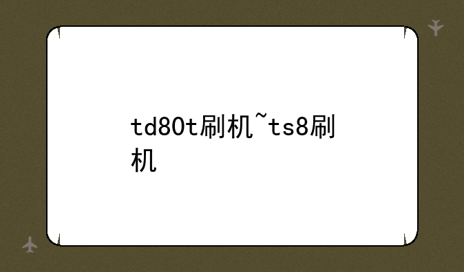 td80t刷机~ts8刷机