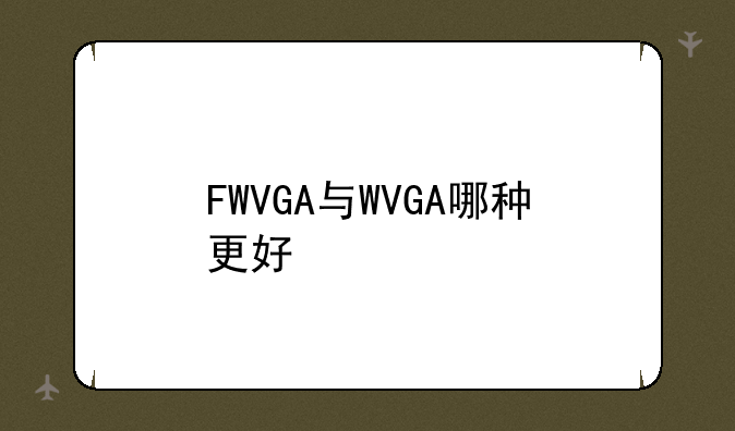 FWVGA与WVGA哪种更好