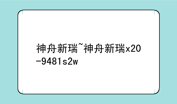 神舟新瑞~神舟新瑞x20-9481s2w