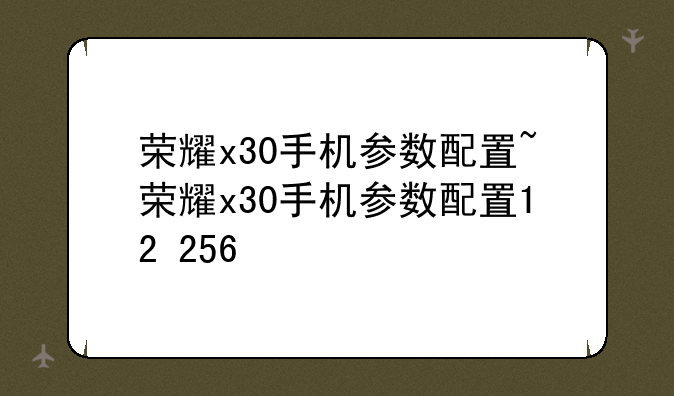 荣耀x30手机参数配置~荣耀x30手机参数配置12+256