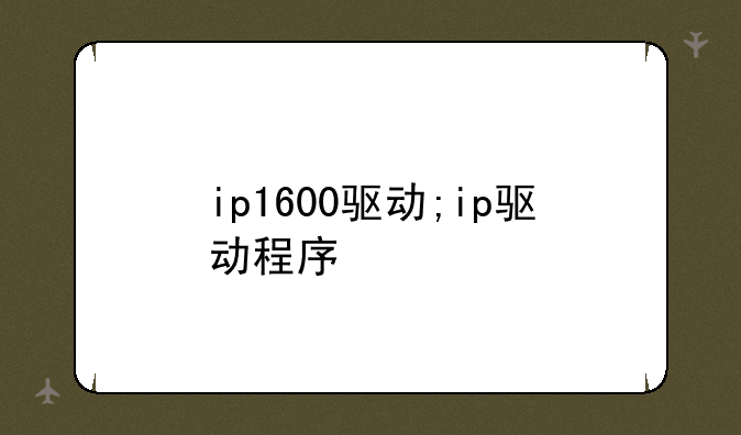ip1600驱动;ip驱动程序