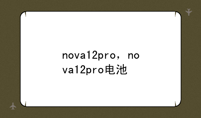 nova12pro，nova12pro电池
