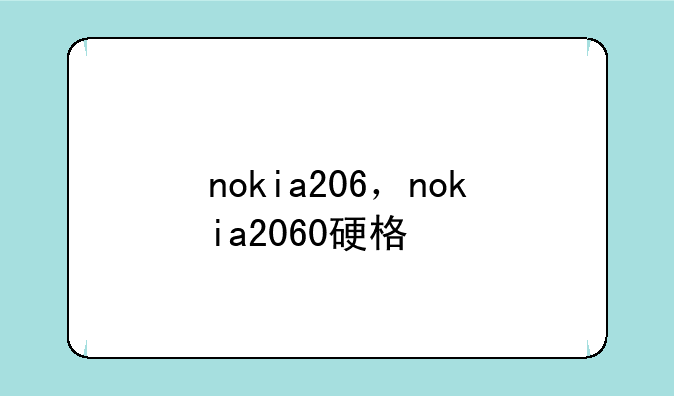 nokia206，nokia2060硬格